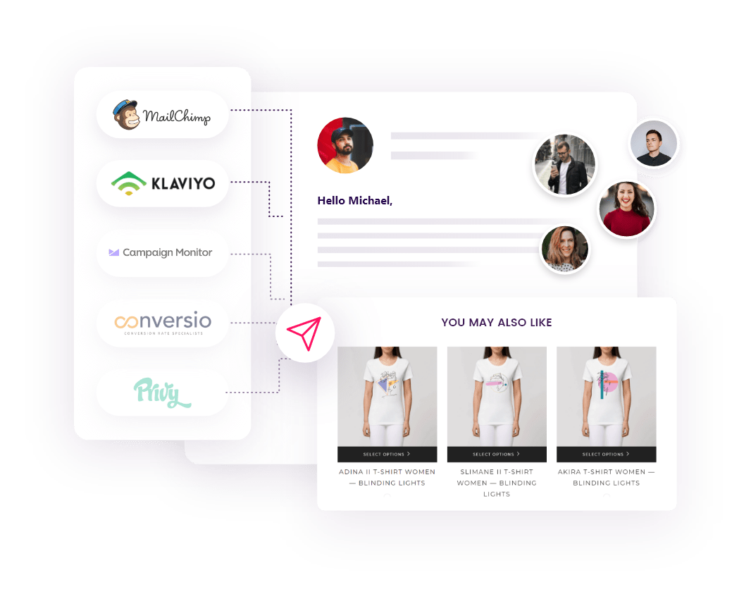 send personalized recommendations on email